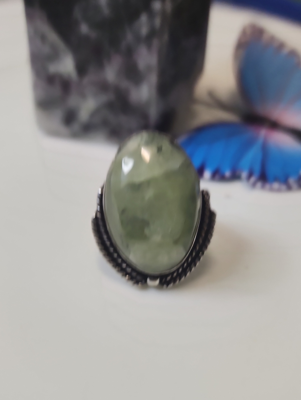 Green Stone Oval Cocktail Ring - Women Jewelry
